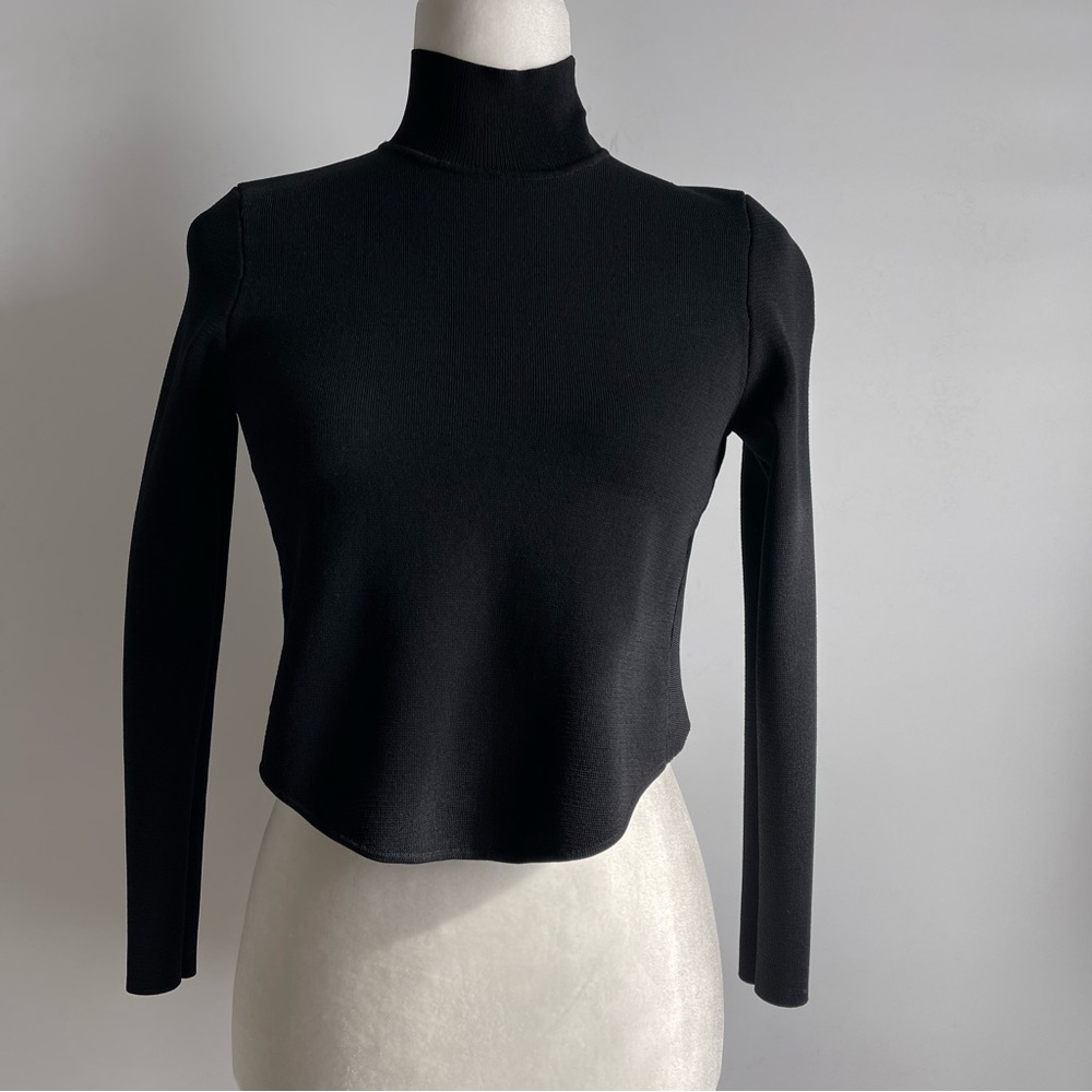Zara black blouse with back cut out womens size M